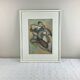 The dancers, painting on silk and vintage wooden frame