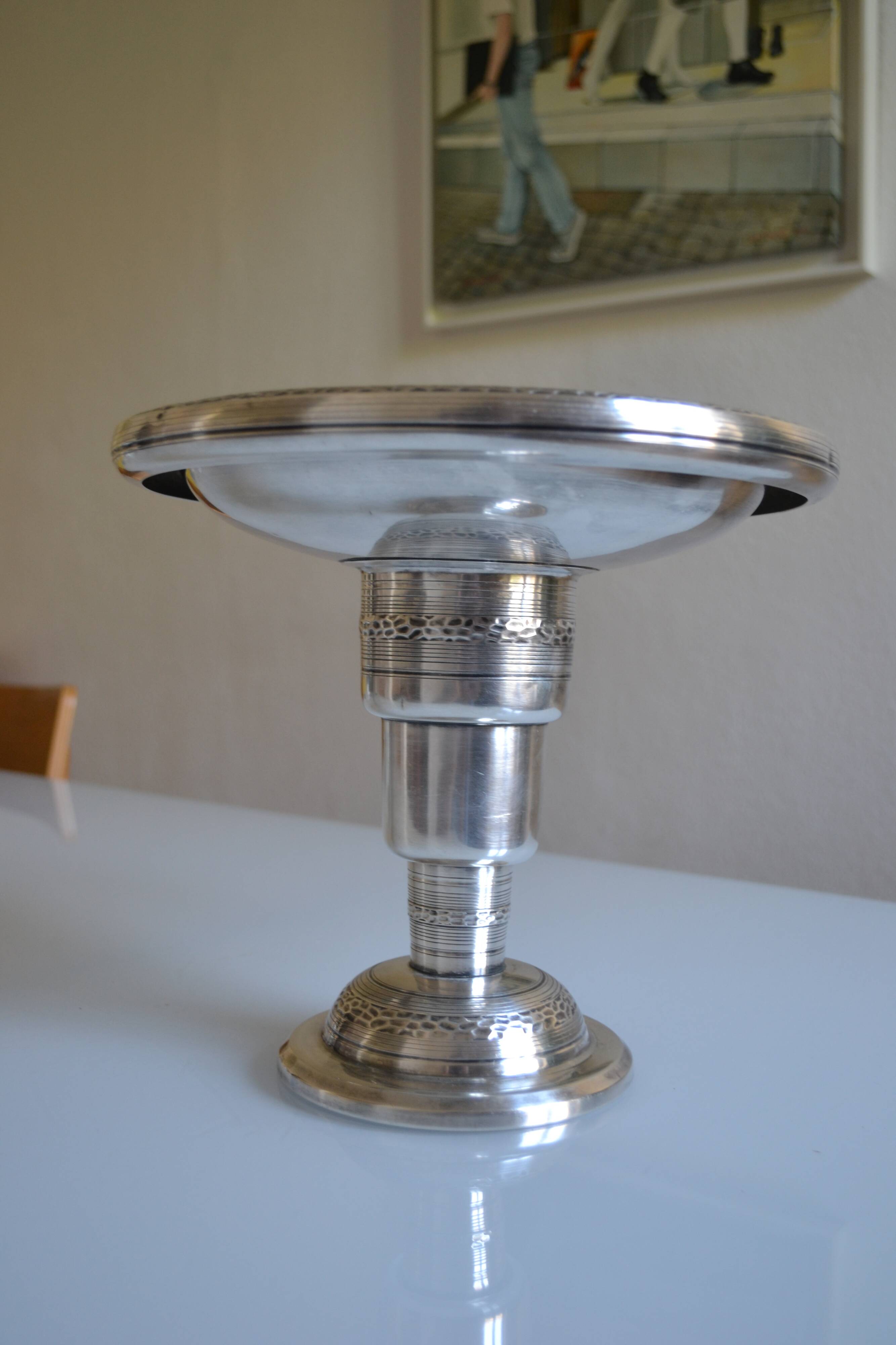 Art Deco silver-plated metal table centrepiece 1930