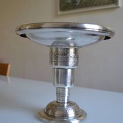 coupe centre de table art déco métal argenté 1930