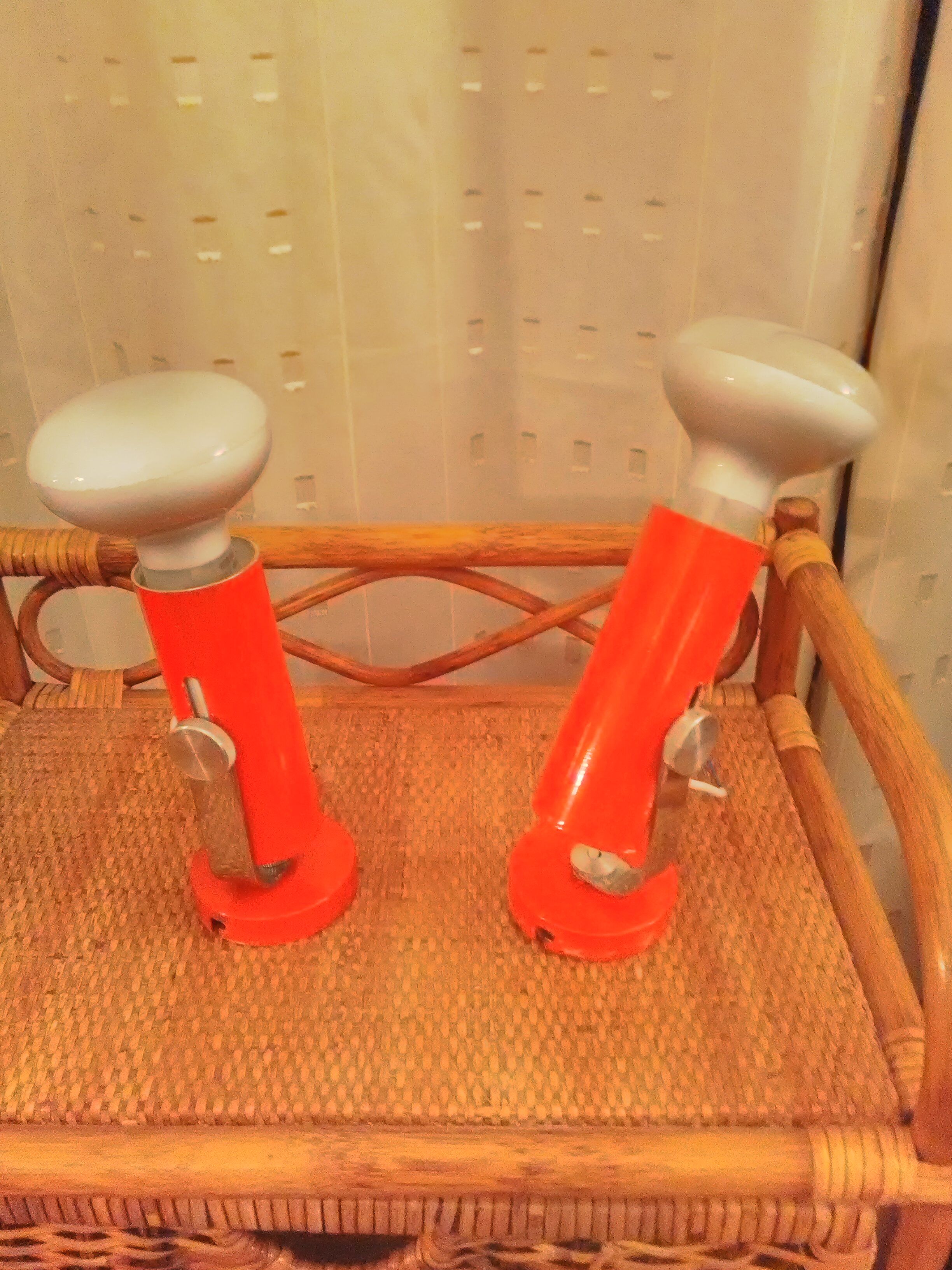 Set of 2 orange wall lights 70's