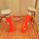 Set of 2 orange wall lights 70's