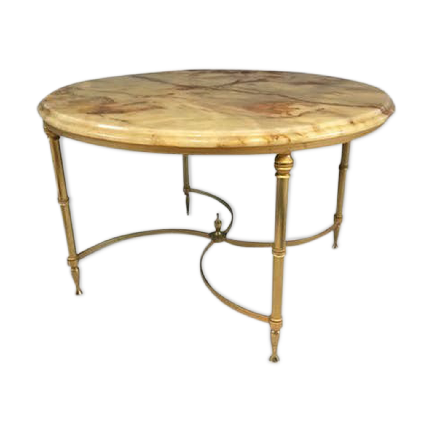 Round coffee table with marble tray