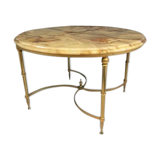 Round coffee table with marble tray