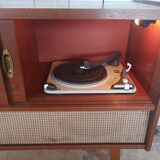 Vintage radio and record cabinet