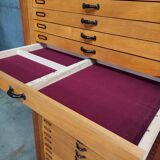 Vintage Roll-Top Cabinet | Optician’s Storage Unit  | Drawers Chest
