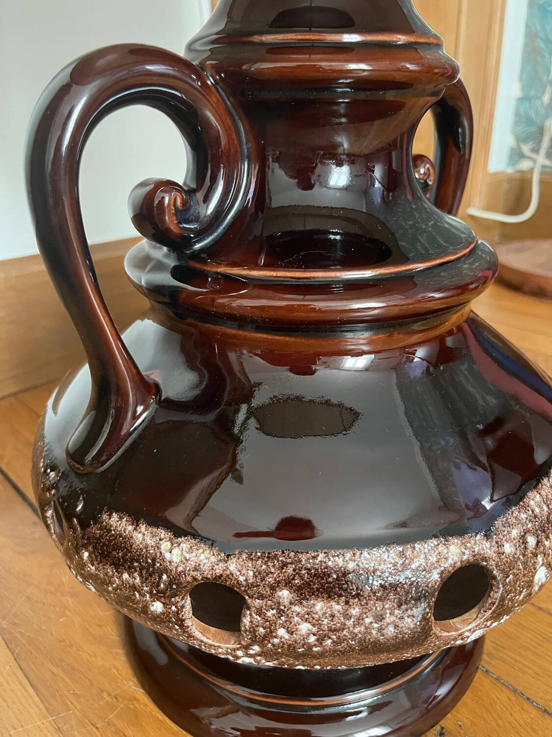 Large vintage 70s ceramic lamp – 1.20m