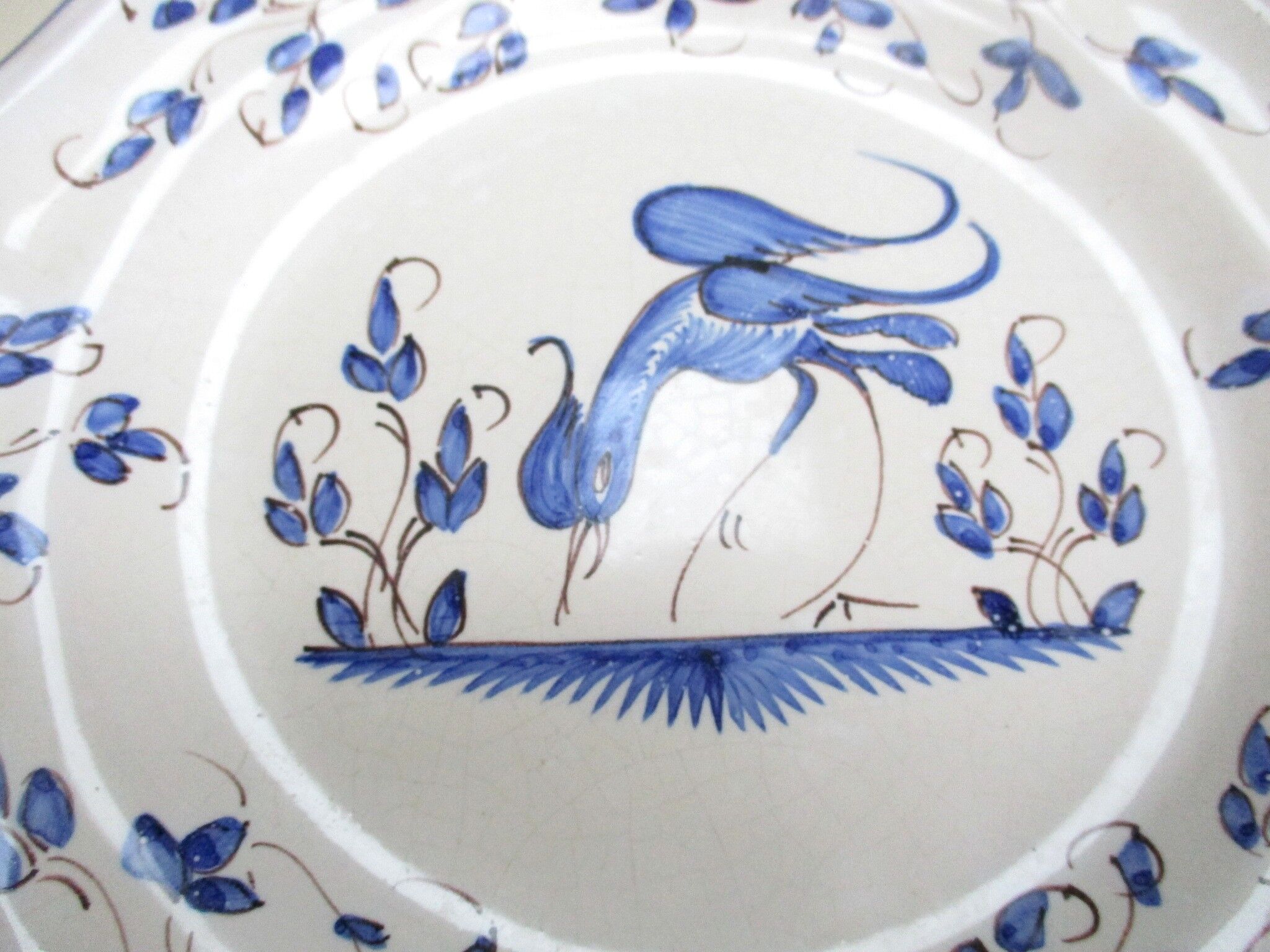 Ceramic plate, bird decoration