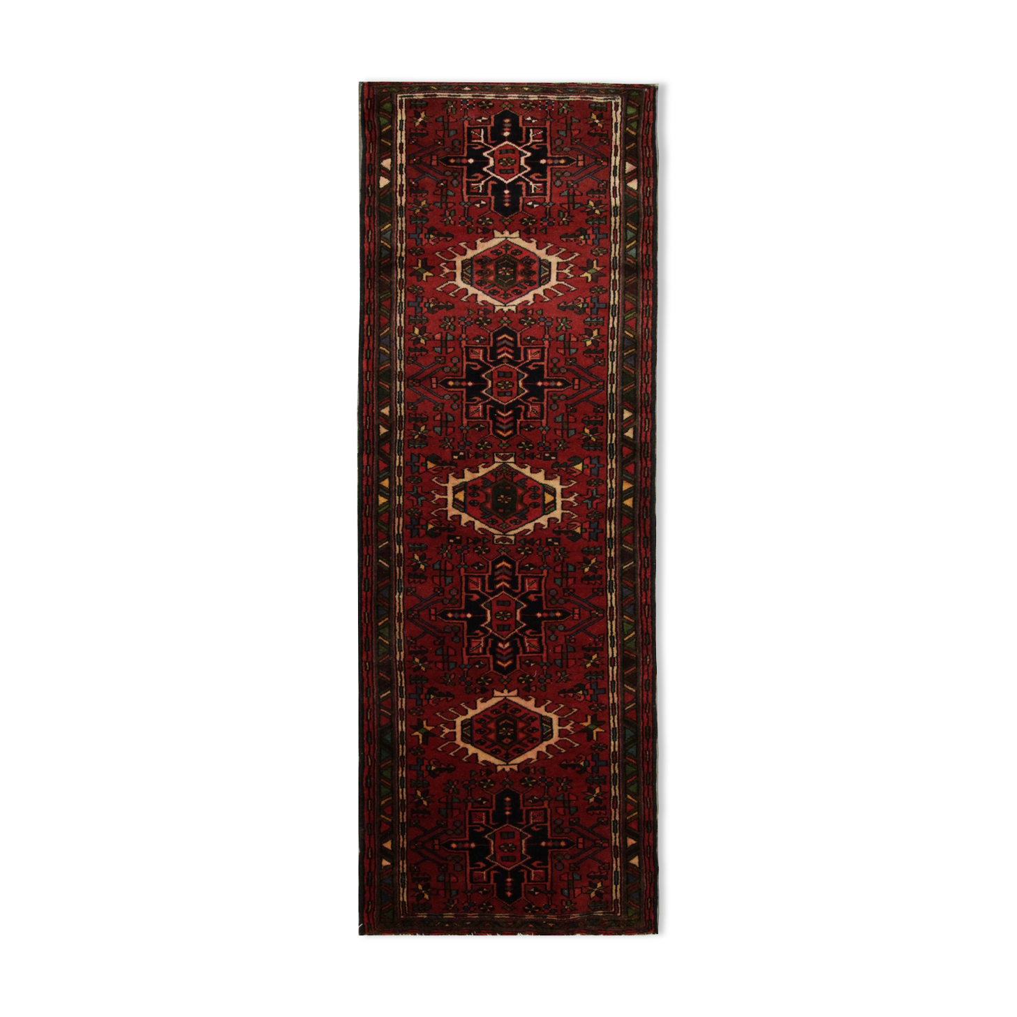 Handmade Traditional Vintage Persian Runner Rug Long  Geometric Tribal Wool Rug 60x210cm
