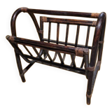 Magazine rack; newspaper rack dark bamboo; rattan