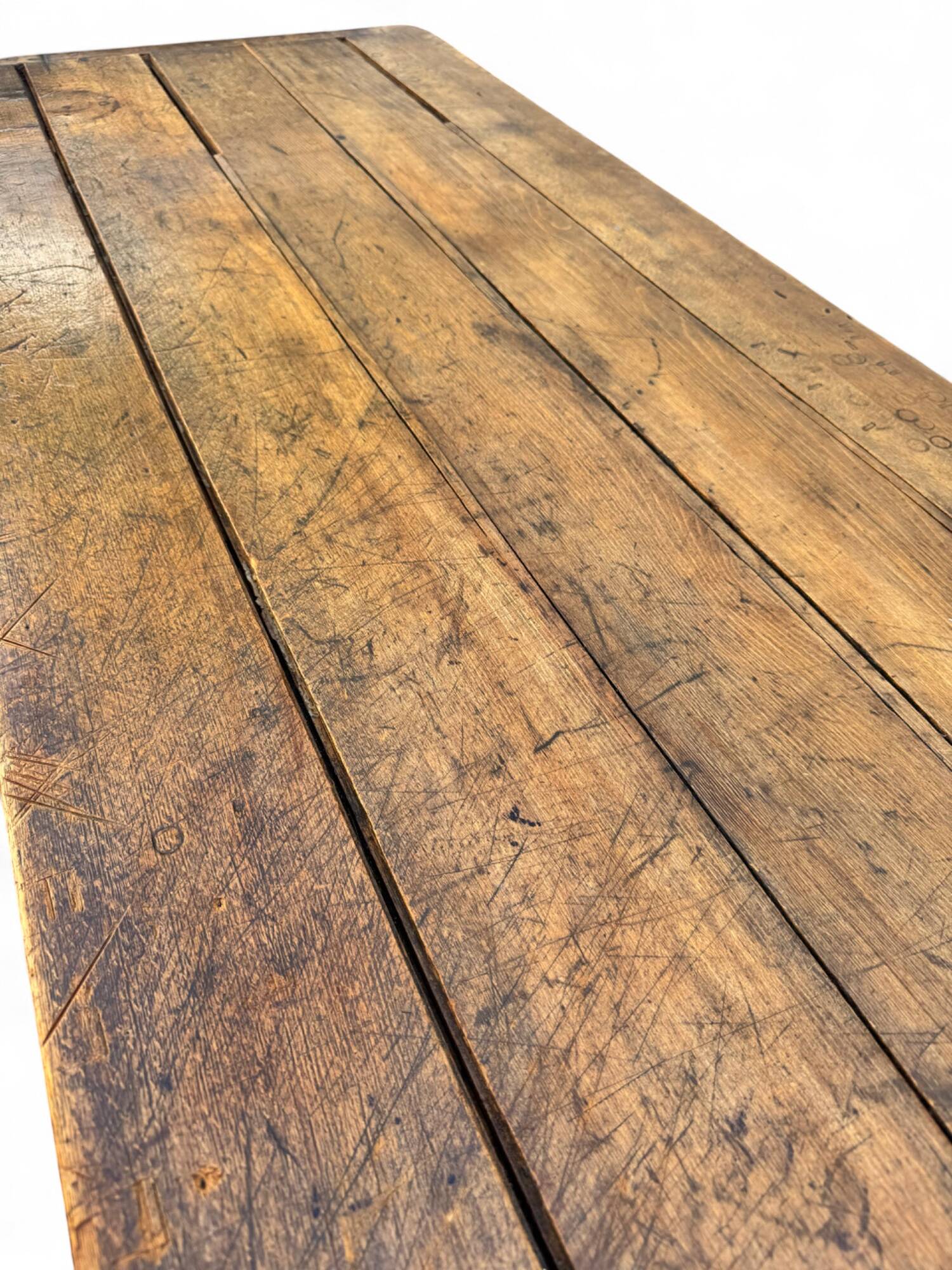 Large beechwood draper's table/counter, circa 1900s