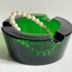 ASH TRAY Green Glass Vintage