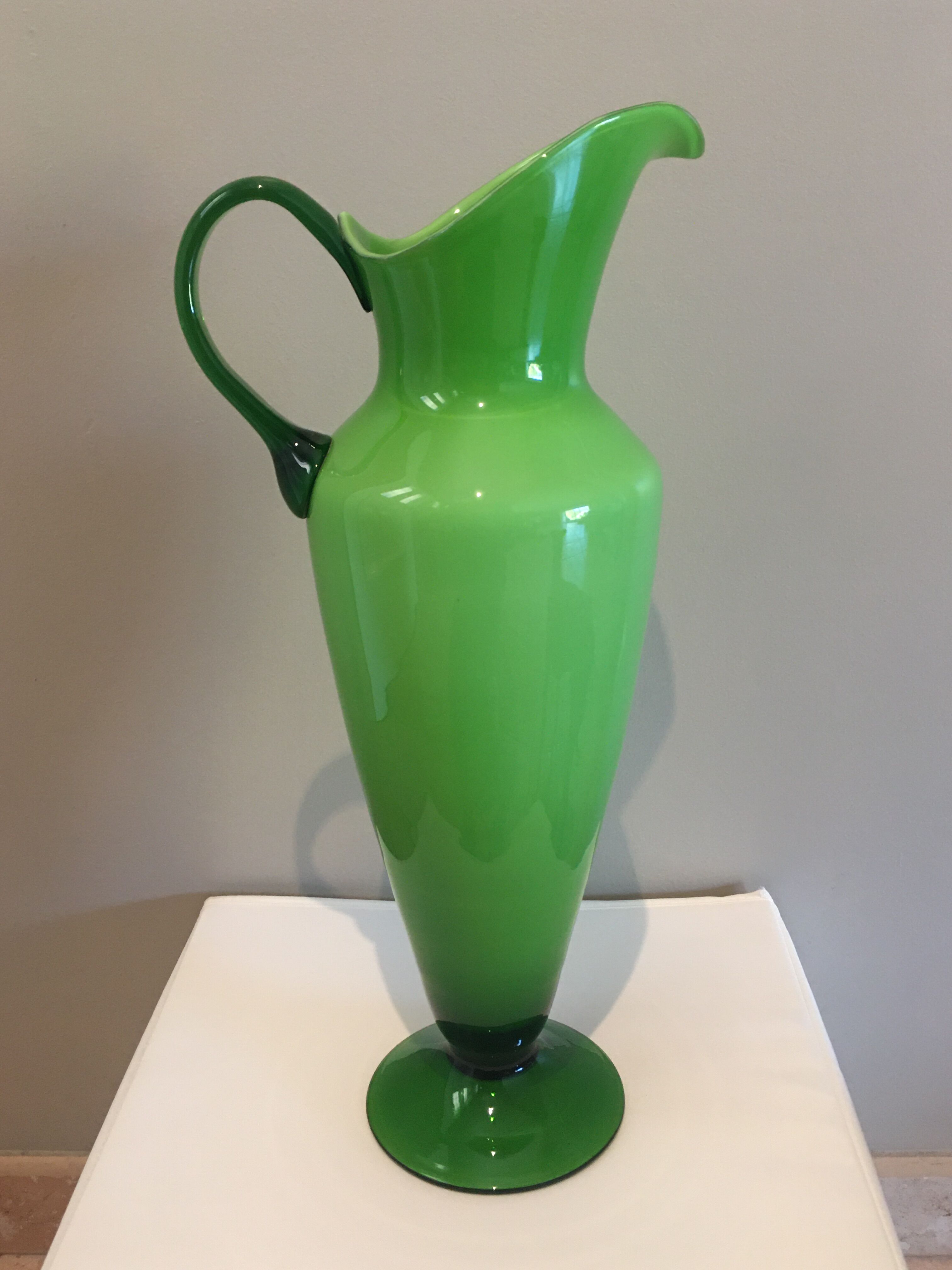 Large blown glass ewer