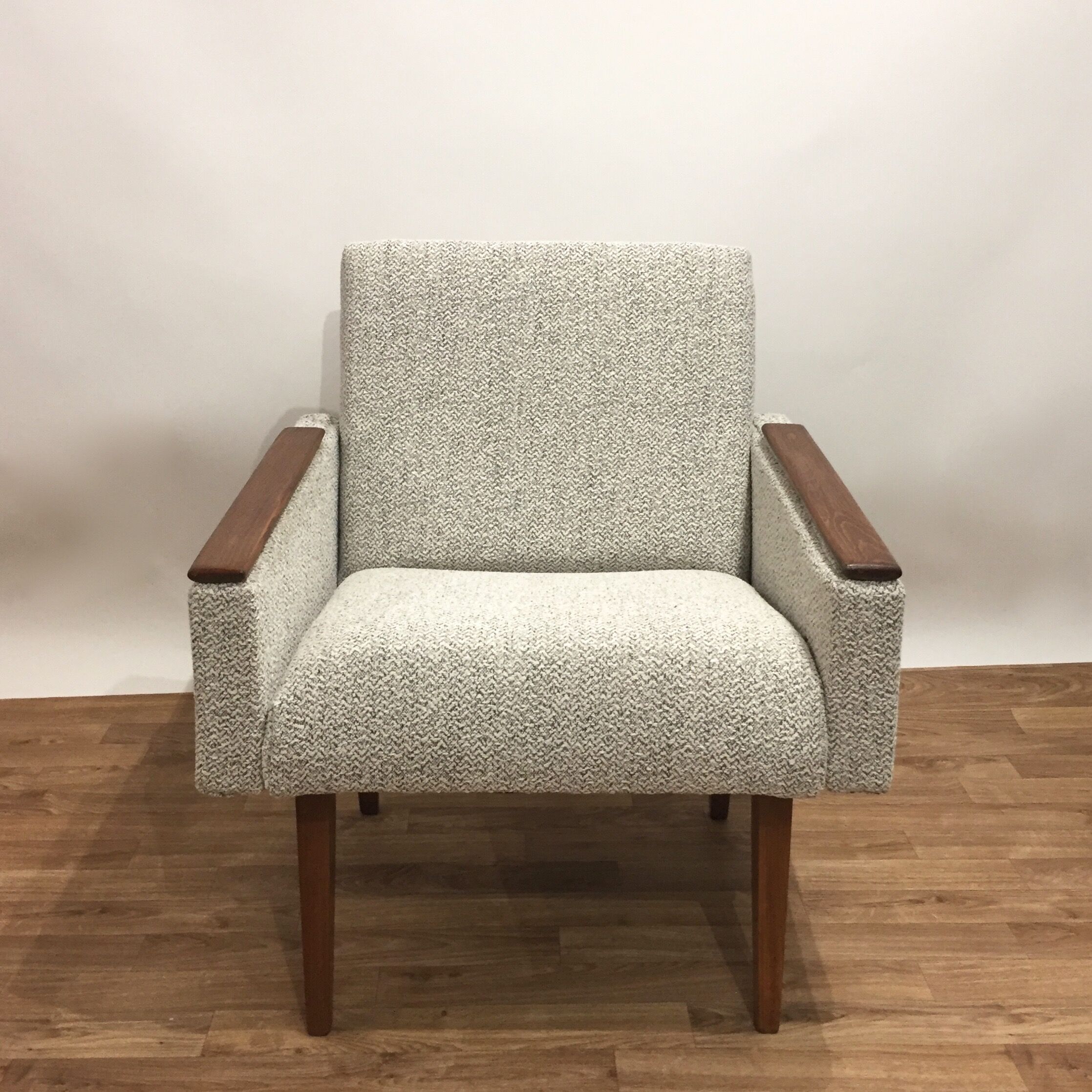 60s cube armchair reupholstered