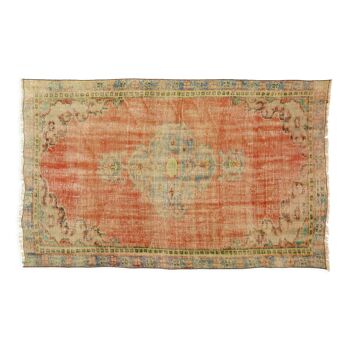 Anatolian handmade vintage rug 230 cm x 136 cm
