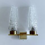 Vintage Glass & Brass Wall Light