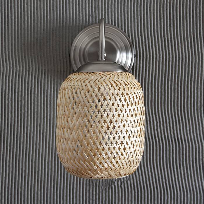 Farmhouse Decor Rattan Sconce Lamp Lights, 16x19Cm