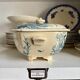 Gien ironstone soup tureen in blue, "Birds" service circa 1870.