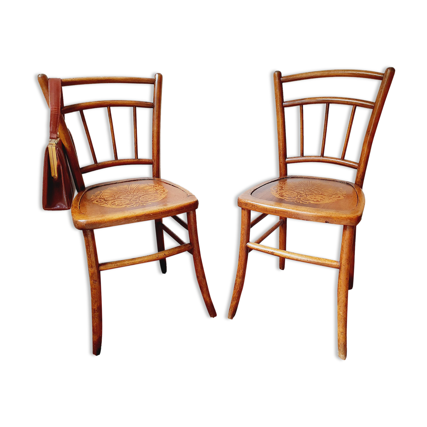 Paire de chaises bistrot art nouveau
