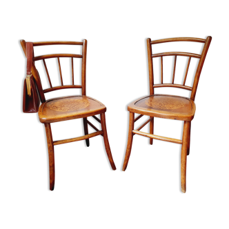 Pair of art nouveau bistro chairs