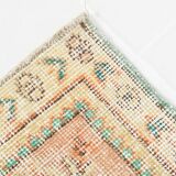 6x10 Peach Beige & Green Soft Wool Vintage Rug, 201x308Cm SK 5621