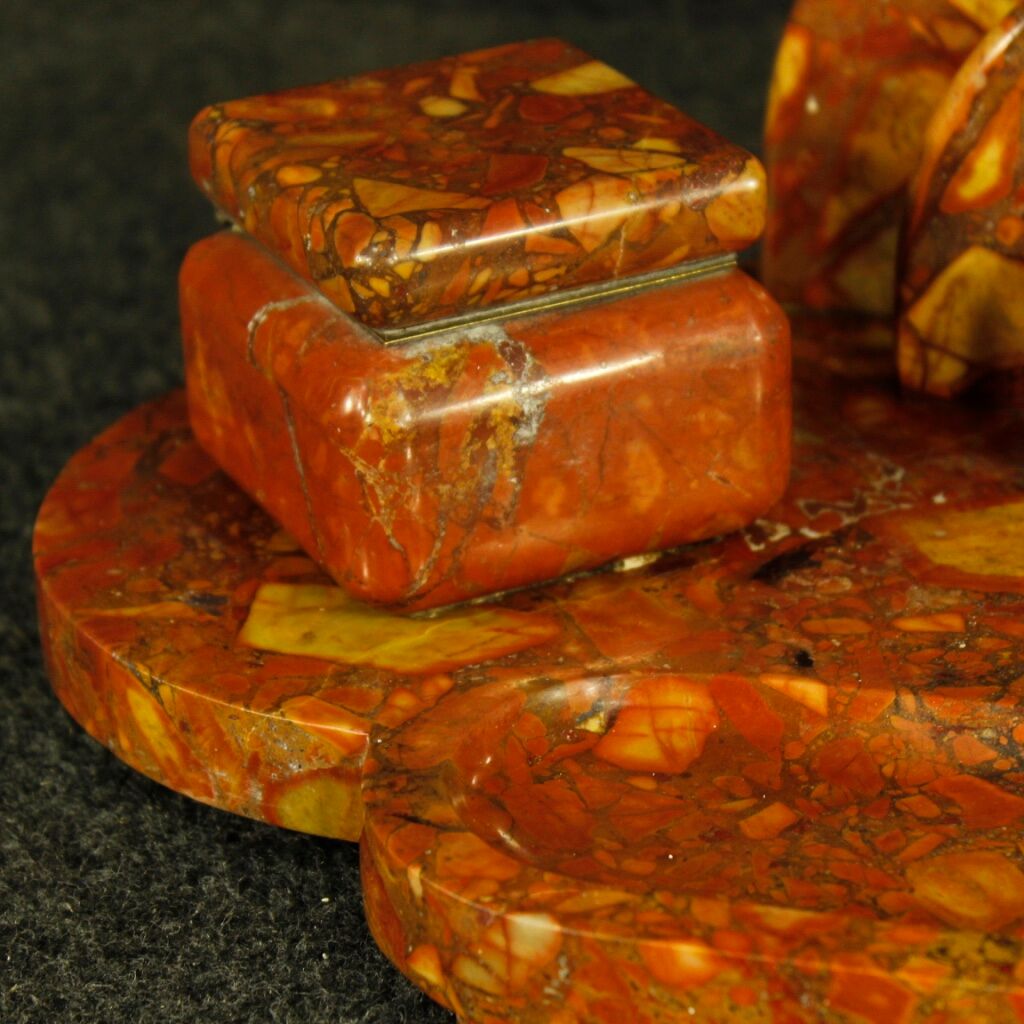 French art deco marble inkwell