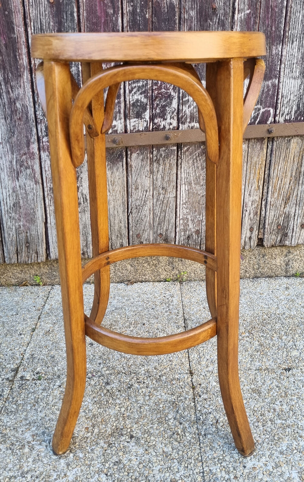 Baumann bar top stool, signed, wood, vintage, 1954