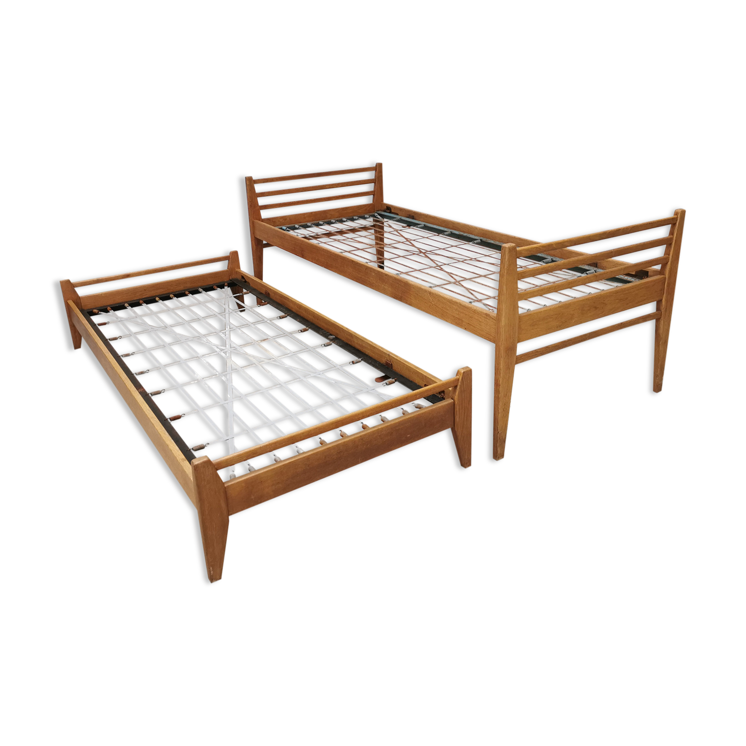 Pair of vintage beds Marcel Gascoin 1950