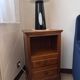 Solid cherry bedside table in Louis Philippe style.