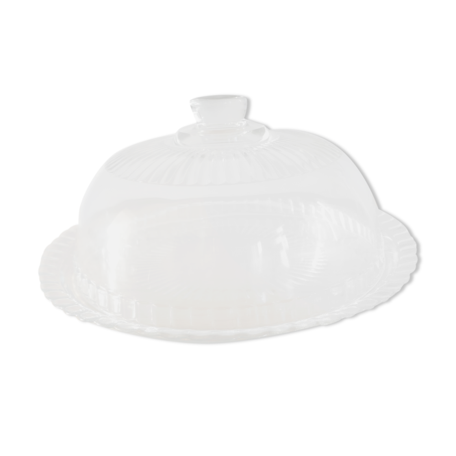 Glass arcopal cake dish with bell