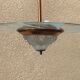 Copper and glass hanging lamp with his Ezan glass disc