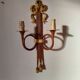 bronze-painted metal wall light, 2 lights, Napoléon III style lamp