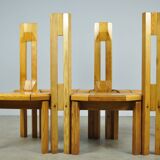 LAUKAAN PUU / brutalist pine dining table chairs “Rantasipi” / Finland 70s