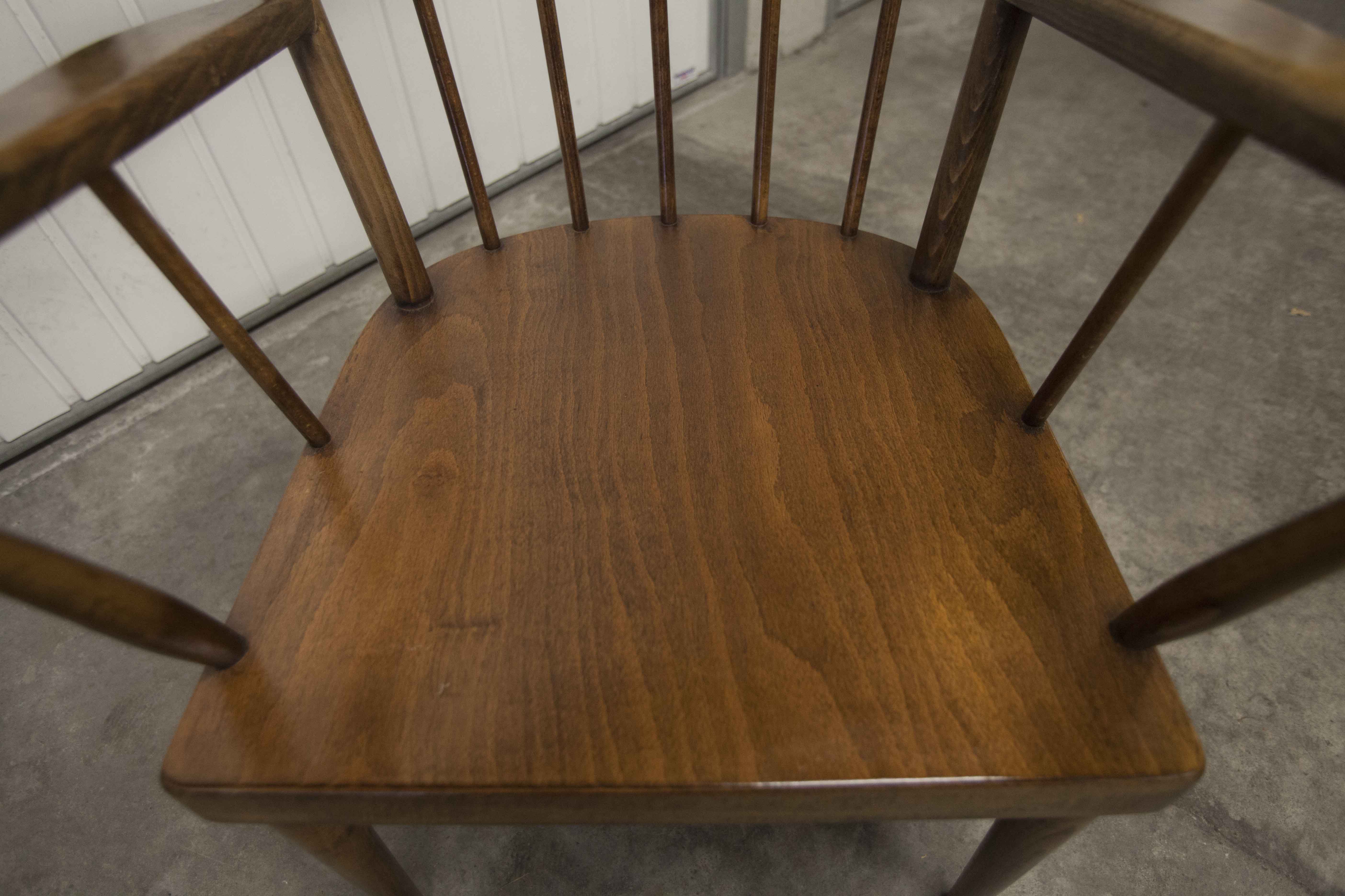 Fauteuil Baumann modèle éventail 1970 bois courbé