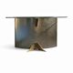 Postmodern Belgo Chrom table / oval glass top / 1980s