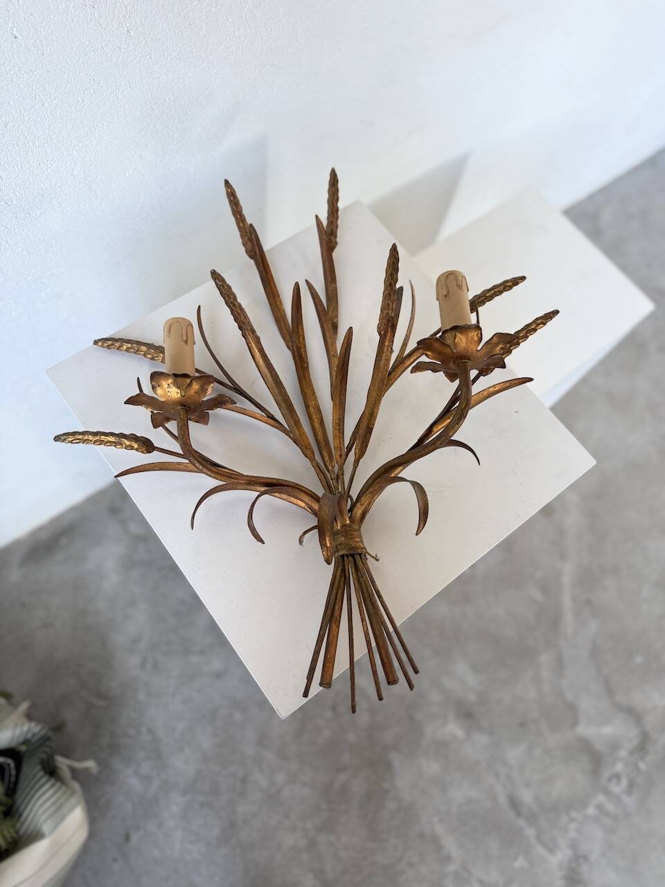 “Ear” wall light in gilded brass