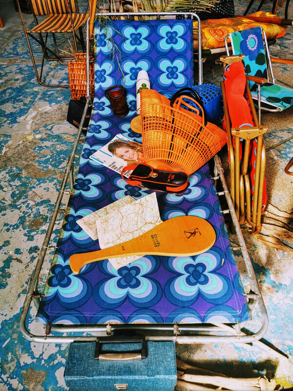 Camp bed or vintage sunbathing