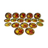 Service assiettes en céramique italienne signé Desimone Italy decor poisson années 60 vintage