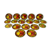 Service assiettes en céramique italienne signé Desimone Italy decor poisson années 60 vintage