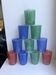 lot de 8 verres à eau colorés années 70