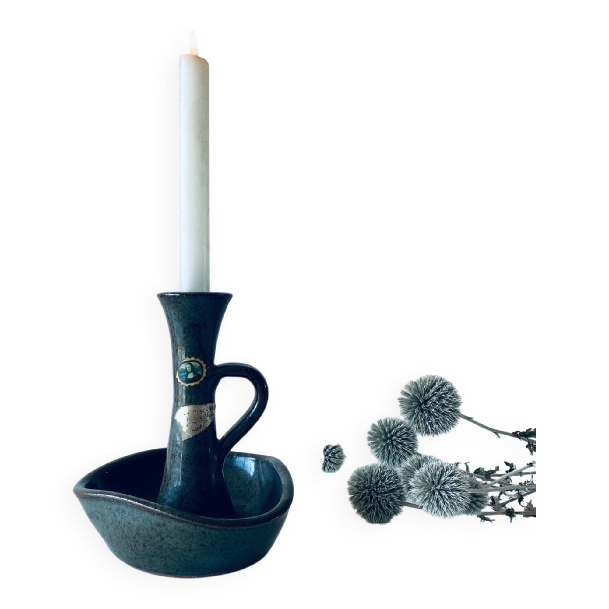 Stoneware candle holder