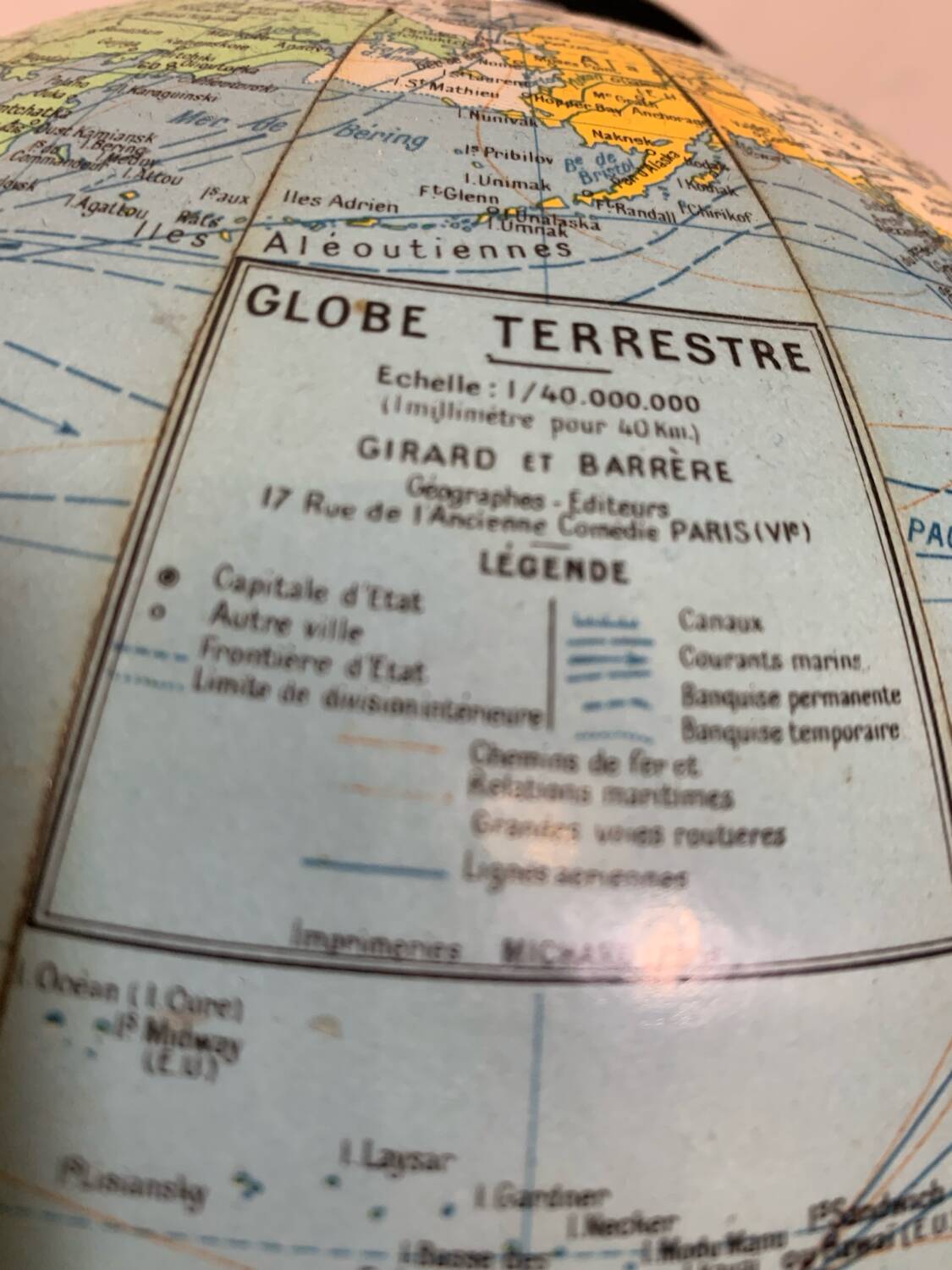 Terrestrial globe Girard and Barrere Paris