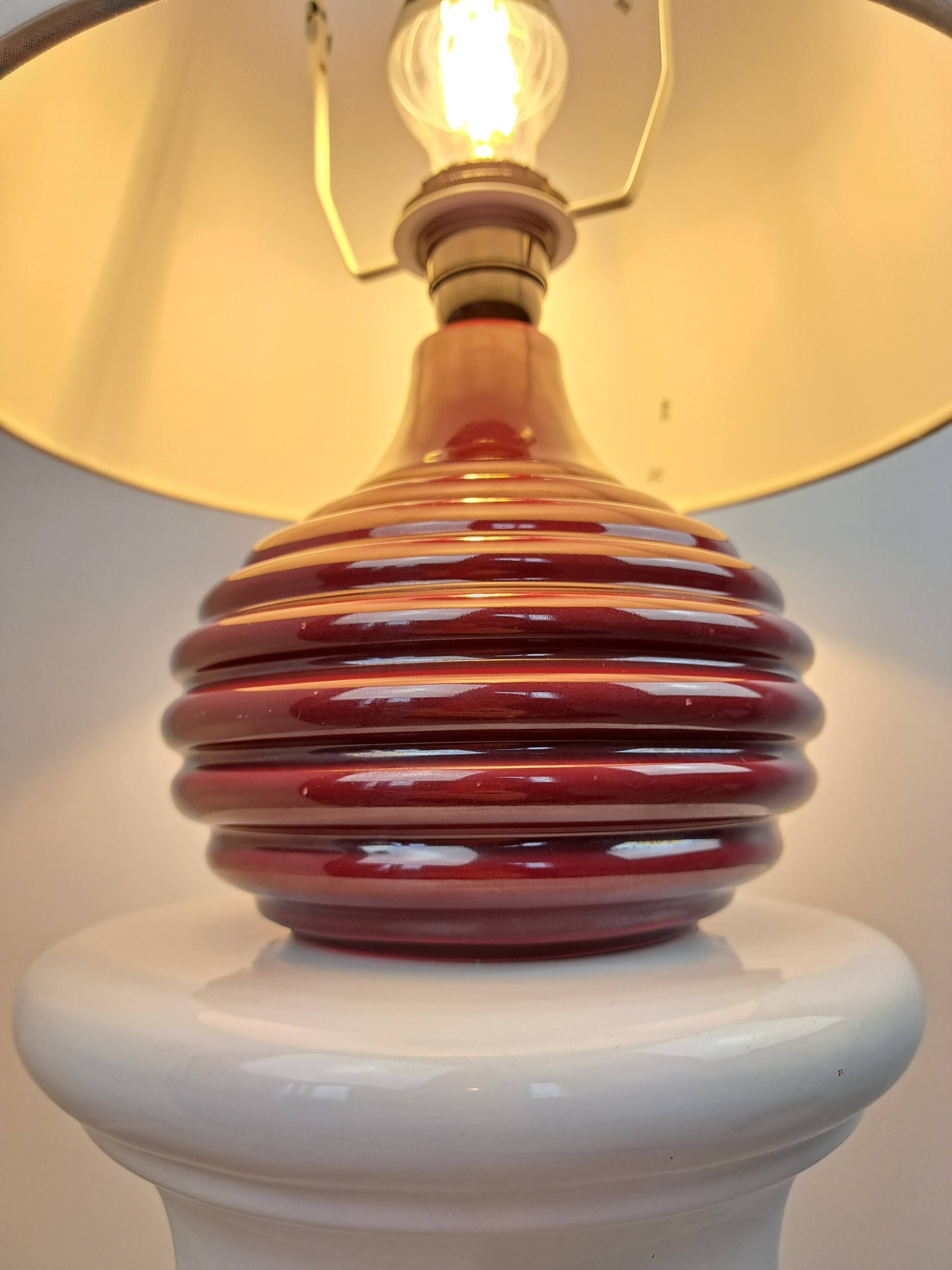 Ceramic burgundy red lamp base