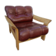 Danish vintage armchair light oak and leather.