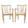 Pair of 1950s Vintage Armchairs, Restored Beech Wood & Light Gray 1950s