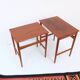 Mid-century side tables and nesting tables, in Wegner Tuck teak, Danish style.