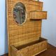 Vintage woven rattan shelf