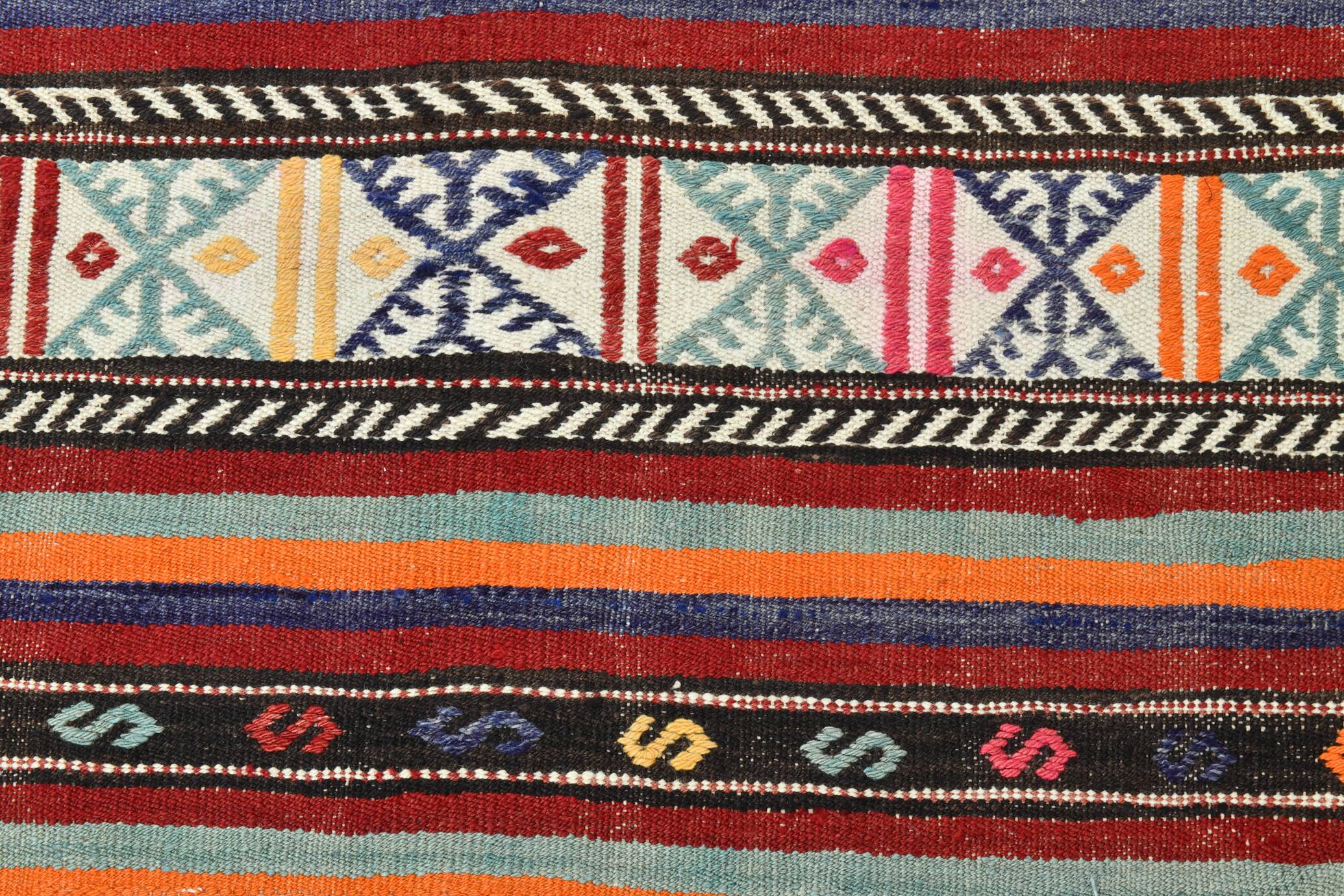 6x8 Area Kilim Rug,Turkish Wool Rug,Antique Rug,169x257 Cm
