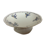 Ancien plat pied douche liseré argenté fleurs myosotis