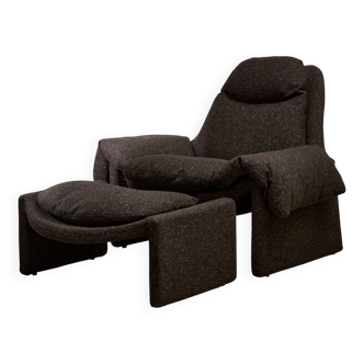 Fauteuil et ottoman P60 de Vittorio Introini, Saporiti, années 1960