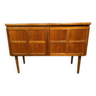 Enfilade en teck vintage rétro des années 1960 par Nathan • Design carré